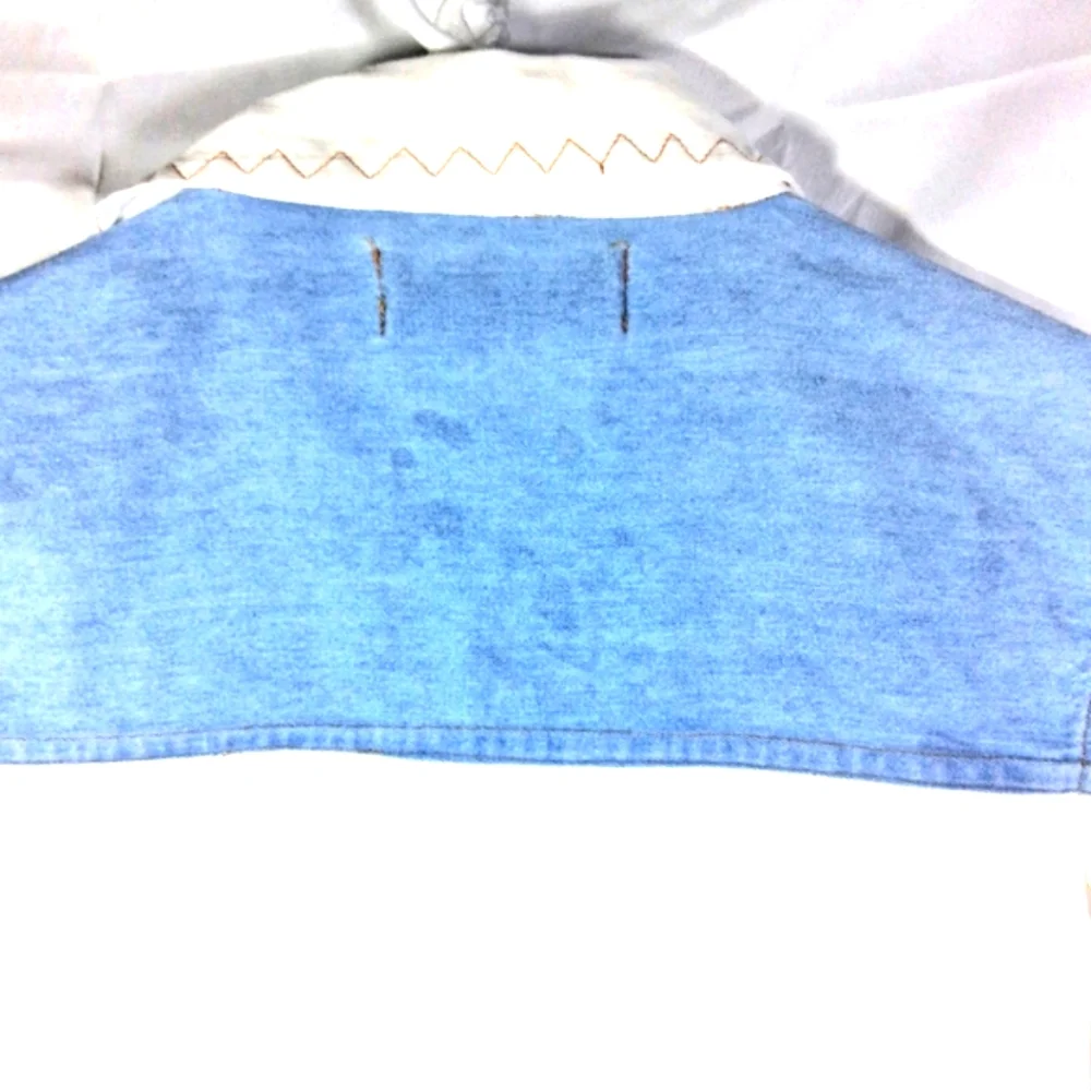 Women's Small Kikomo Vintage Western Boho Blue and White Striped Sleeveless Top - Picture 5 of 10